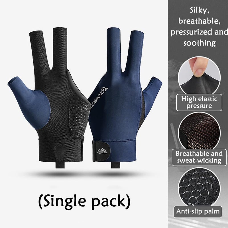 Wnddle Pool Glove Left Hand, Billiards Glove, Billiard Pool Gloves for Left Hand 3 Finger, Snooker Cue Sport Glove Popular Sizes for Men & Women - Image 2